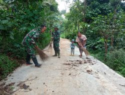Berkat TMMD, Jalan Desa Gedong Yang Becek Jadi Cor Beton